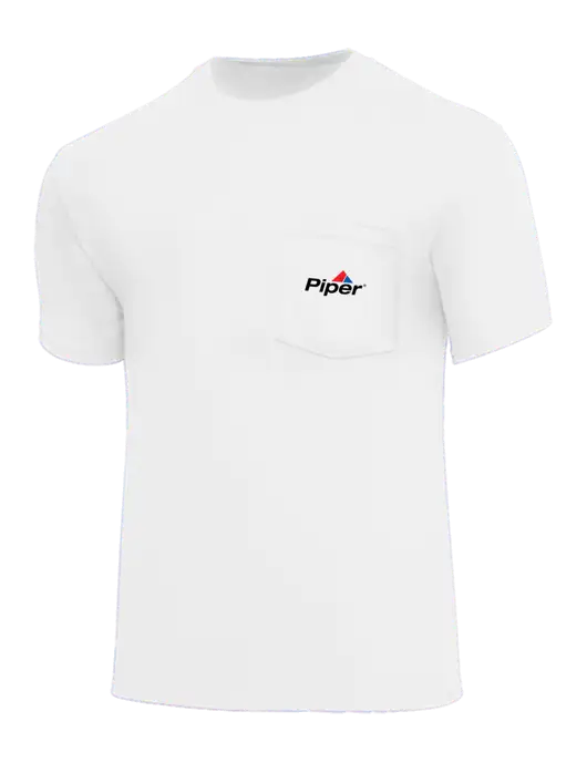 Core Blend White Pocket T-Shirt w/Piper Logo