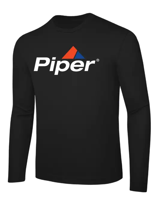 Long Sleeve Black PosiCharge Competitor Tee w/Piper Logo