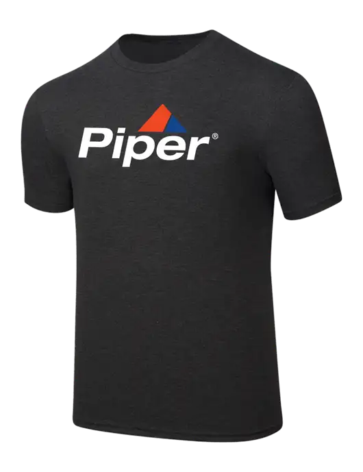 Simply Soft Black Frost 4.5oz  Poly/Combed Ring Spun Cotton T-Shirt w/Piper Logo