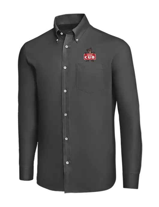 Brooks Brothers Dark Grey Wrinkle-Free Stretch Nailhead Shirt w/Piper Cub Logo