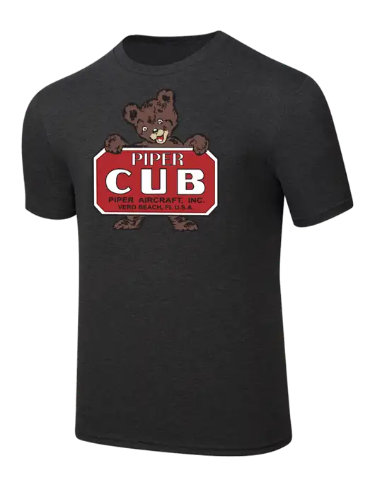 Simply Soft Black Frost 4.5oz  Poly/Combed Ring Spun Cotton T-Shirt w/Piper Cub Logo