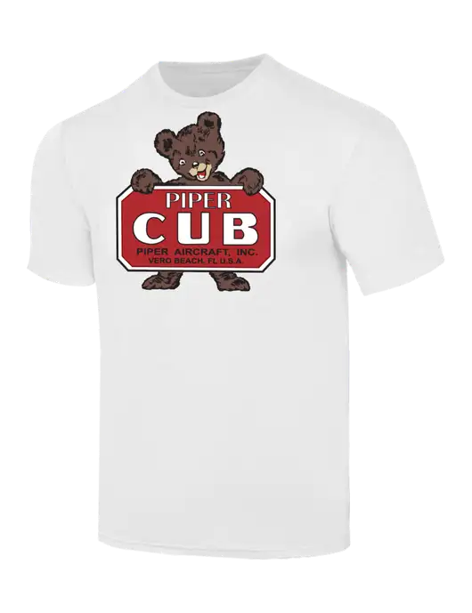 Simply Soft White 4.5oz  Poly/Combed Ring Spun Cotton T-Shirt w/Piper Cub Logo