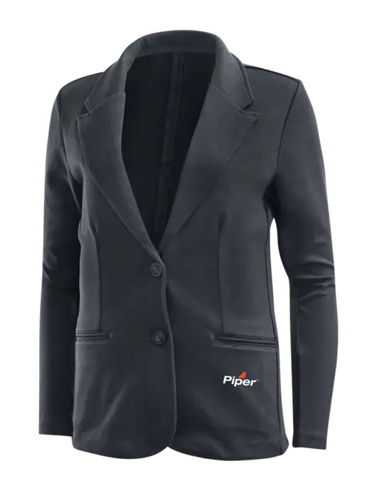 Charcoal Grey Womens Knit Blazer w/Piper Logo