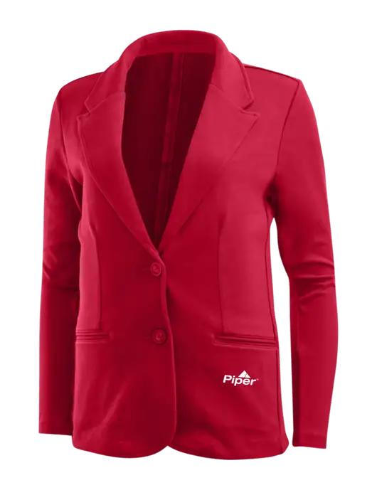 Rich Red Womens Knit Blazer w/Piper Logo