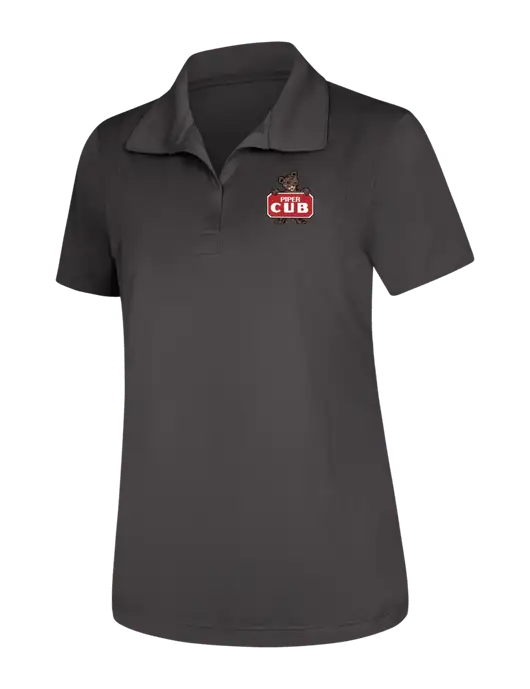 Womens Dark Grey Micropique Sport-Wick Polo w/Piper Cub Logo