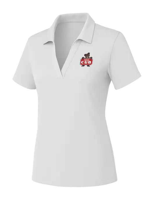 Womens White PosiCharge RacerMesh Polo w/Piper Cub Logo