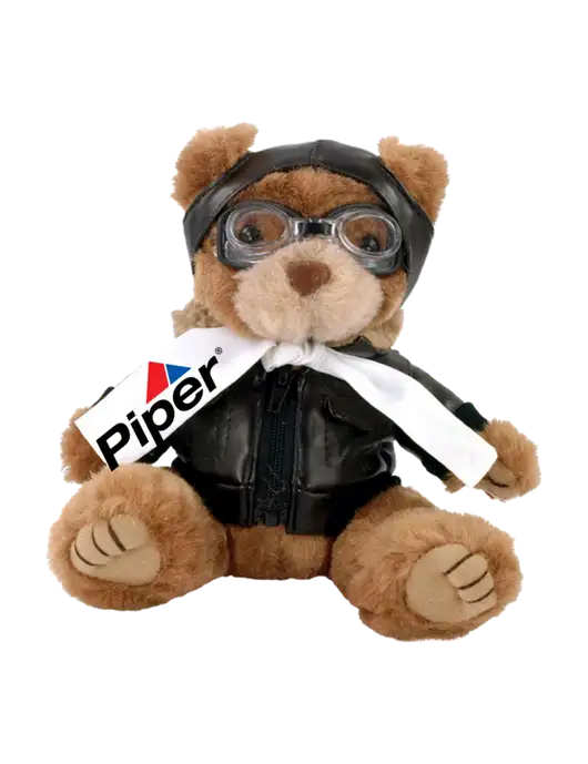 8" Brown Aviator Bear w/Piper Logo