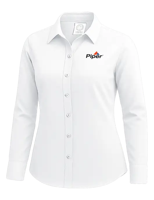Brooks Brothers Womens White Wrinkle-Free Stretch Nailhead Shirt w/Piper Logo