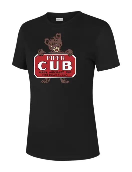  Womens Black PosiCharge Competitor Tee w/Piper Cub Logo