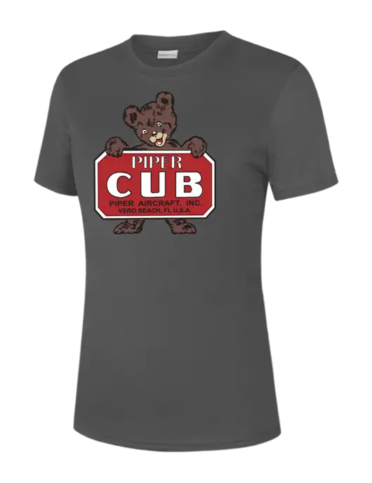  Womens Dark Grey PosiCharge Competitor Tee w/Piper Cub Logo