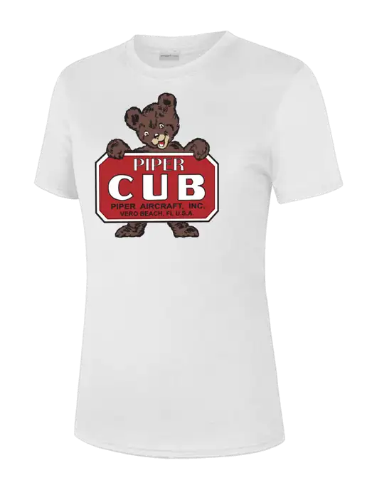  Womens White PosiCharge Competitor Tee w/Piper Cub Logo