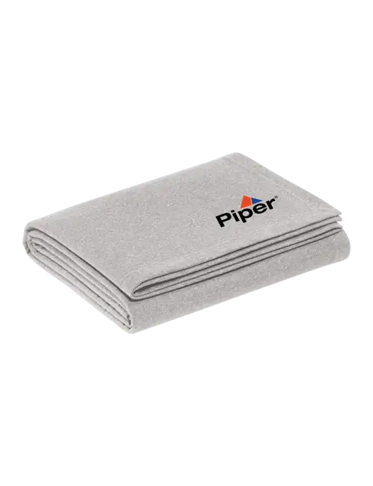 Recycled Light Heather Grey Blanket w/Piper Logo