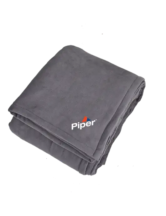 Oversized Graphite Ultra Plush Blanket Graphite w/Piper Logo