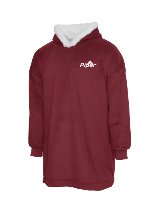 Wearable Lodge Dark Red Blanket w/Piper Logo