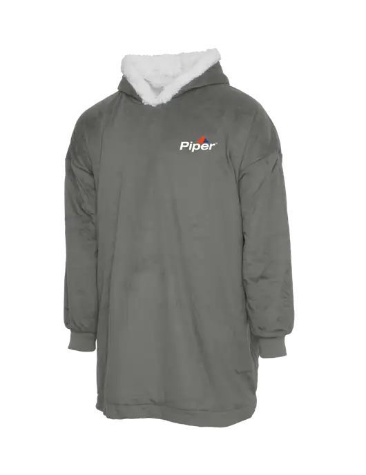 Wearable Lodge Medium Grey Blanket w/Piper Logo