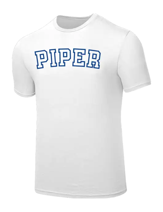 Seriously Soft White T-Shirt w/Piper Collegiate Logo