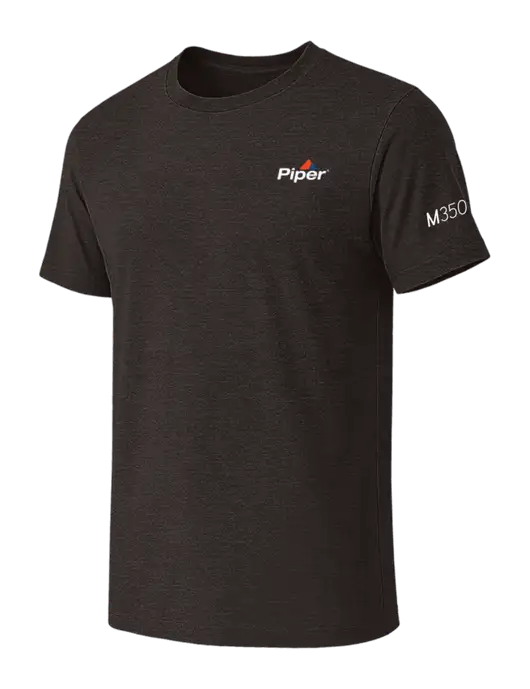 BELLA+CANVAS Dark Grey Heather CVC Short Sleeve Tee w/M350 Logo, Piper Logo