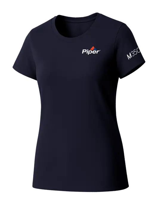 Womens Seriously Soft New Navy T-Shirt w/M350 Logo, Piper Logo
