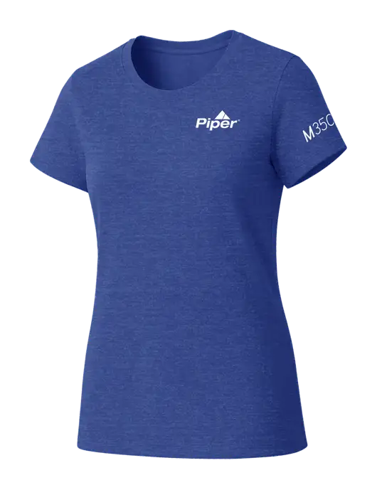 Womens Seriously Soft Royal Frost T-Shirt w/M350 Logo, Piper Logo