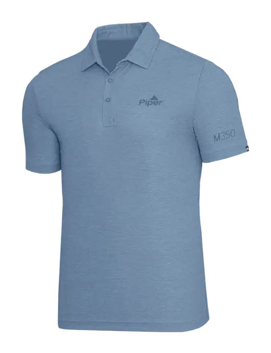 TravisMathew Slate Blue Heather Oceanside Polo w/M350 Logo, Piper Logo