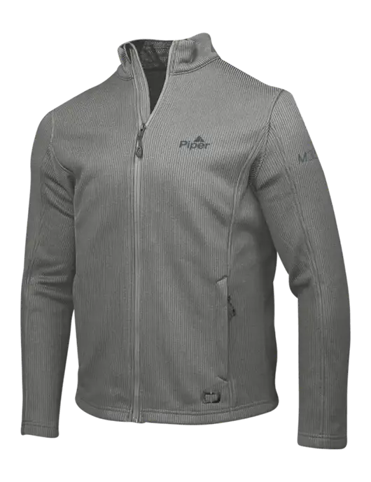OGIO Medium Grey Grit Fleece Jacket w/M350 Logo, Piper Logo