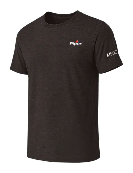 BELLA+CANVAS Dark Grey Heather CVC Short Sleeve Tee w/M500 Logo, Piper Logo