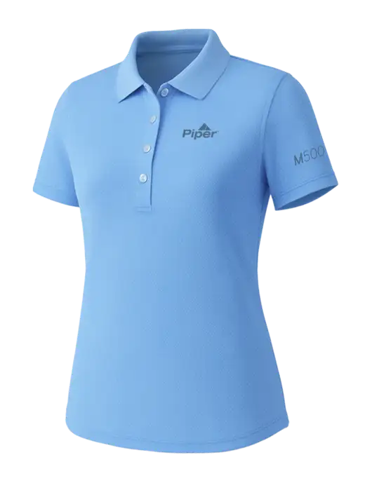 Callaway Womens Core Light Blue Performance Polo w/M500 Logo, Piper Logo