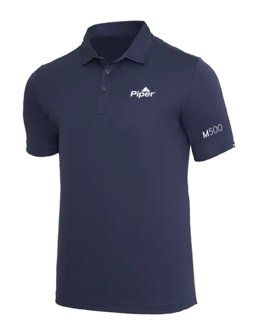 TravisMathew Navy Coto Performance Polo w/M500 Logo, Piper Logo