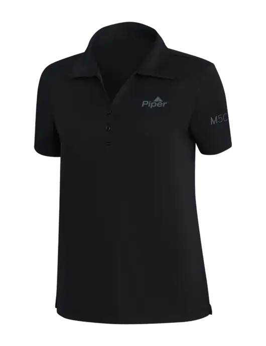 TravisMathew Black Womens Coto Performance Polo w/M500 Logo, Piper Logo
