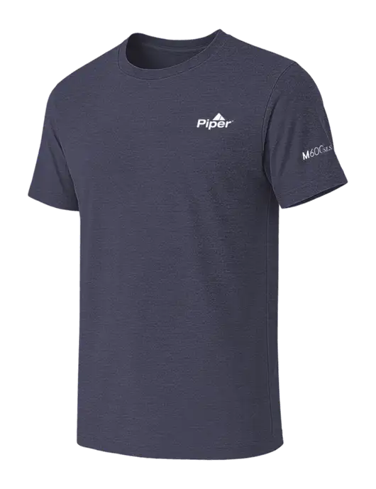 BELLA+CANVAS Heather Navy CVC Short Sleeve Tee w/M600/SLS Logo, Piper Logo