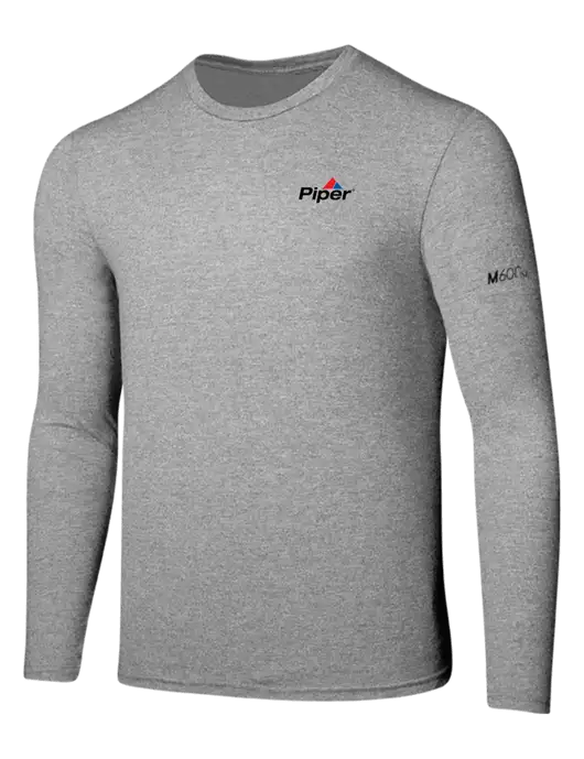 Seriously Soft Light Heathered Grey Long Sleeve T-Shirt w/M600/SLS Logo, Piper Logo