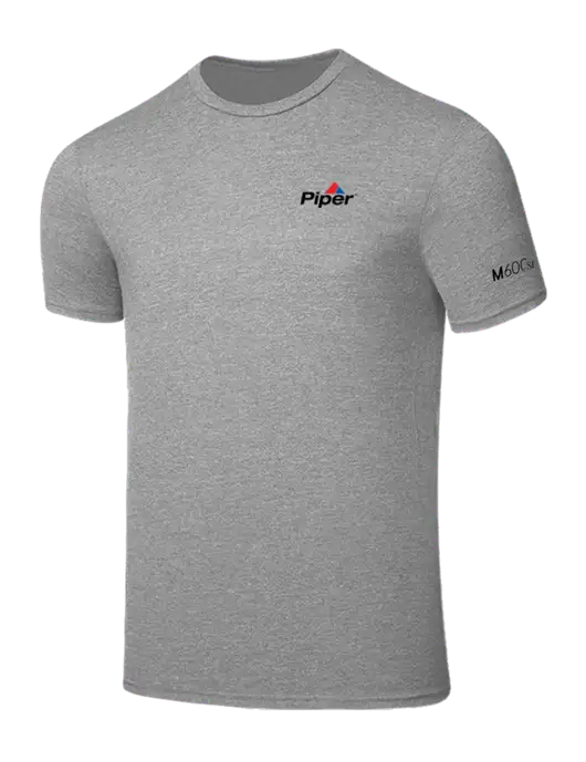 Seriously Soft Light Heather Grey T-Shirt w/M600/SLS Logo, Piper Logo