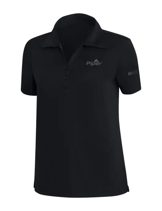 TravisMathew Black Womens Coto Performance Polo w/M600/SLS Logo, Piper Logo