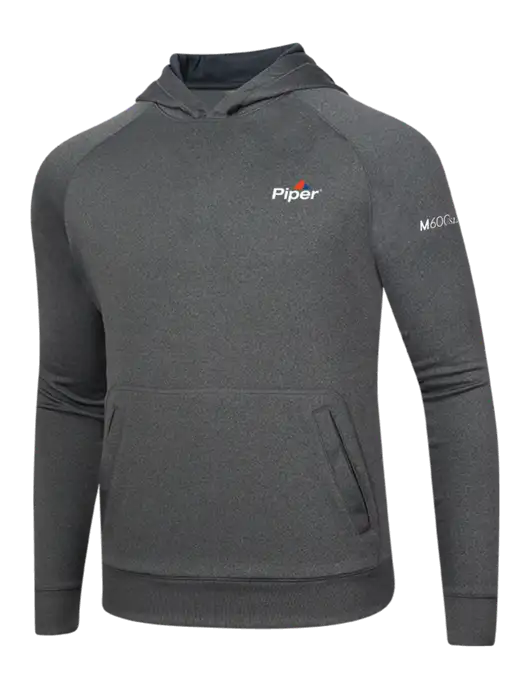 Tech Graphite Heather Fleece Hooded Sweatshirt w/M600/SLS Logo, Piper Logo