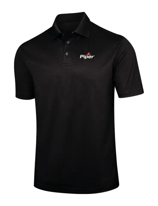 Black Performance Fine Jacquard Polo w/Piper Logo