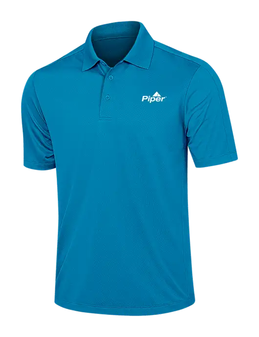 Sapphire Blue Diamond Textured Jacquard Polo w/Piper Logo