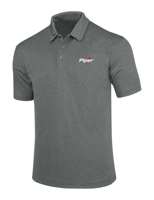 Charcoal Trace Heather Polo w/Piper Logo