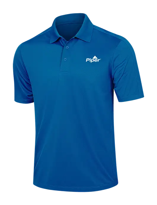 Dark Royal Blue Diamond Textured Jacquard Polo w/Piper Logo