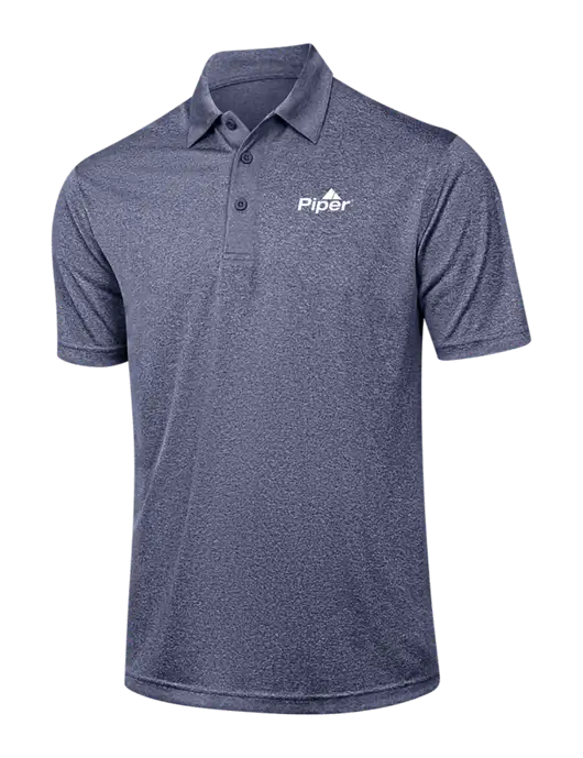 Navy Heather Contender Polo w/Piper Logo