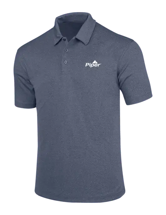True Navy Trace Heather Polo w/Piper Logo