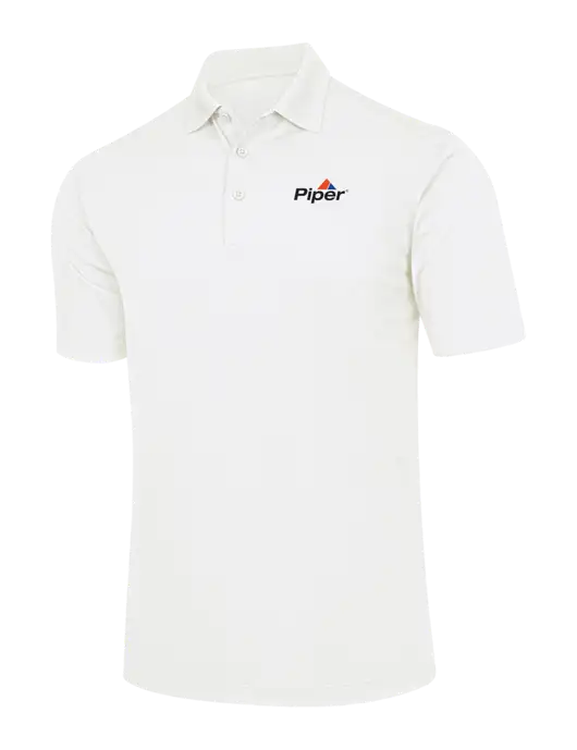 White Micropique Sport-Wick Polo w/Piper Logo
