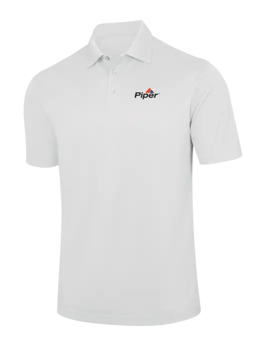 White Performance Fine Jacquard Polo w/Piper Logo