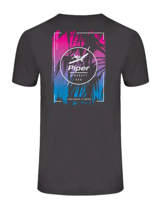 Ring Spun Charcoal 4.5 oz T-Shirt w/Palmrageous Logo, Piper Logo