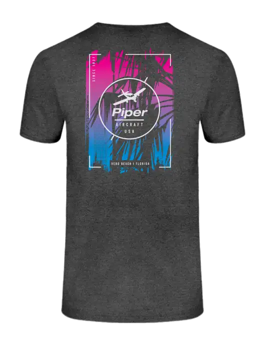 Ring Spun Dark Heather Grey 4.5 oz T-Shirt w/Palmrageous Logo, Piper Logo