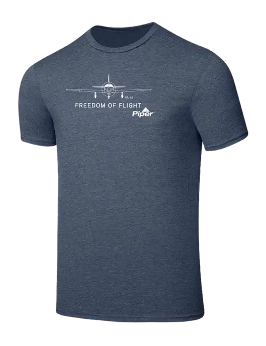 Seriously Soft Heathered Navy T-Shirt w/Freedom of Flight Logo