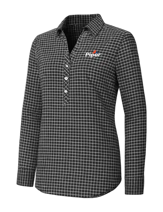 Womens Dark Grey/White City Stretch Shirt w/Piper Logo