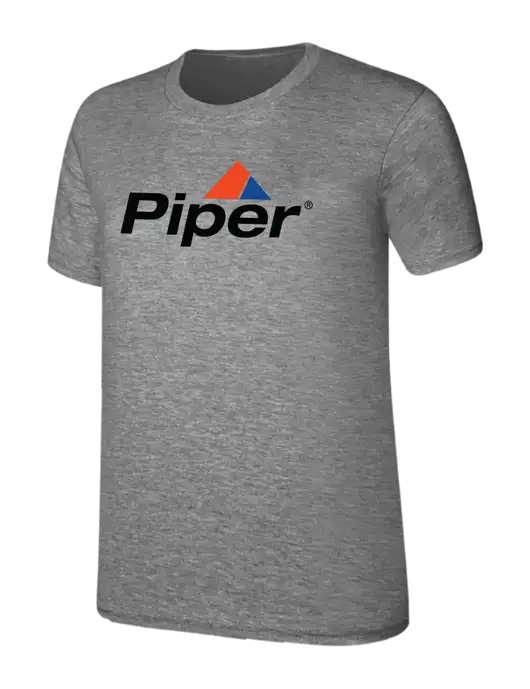 Womens Ring Spun Light Grey Heather 4.5 oz T-Shirt w/Piper Logo
