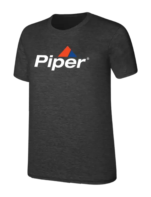 Womens Ring Spun Dark Heather Grey 4.5 oz T-Shirt w/Piper Logo