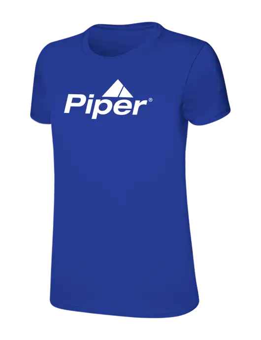 Womens Ring Spun Royal 4.5 oz T-Shirt w/Piper Logo