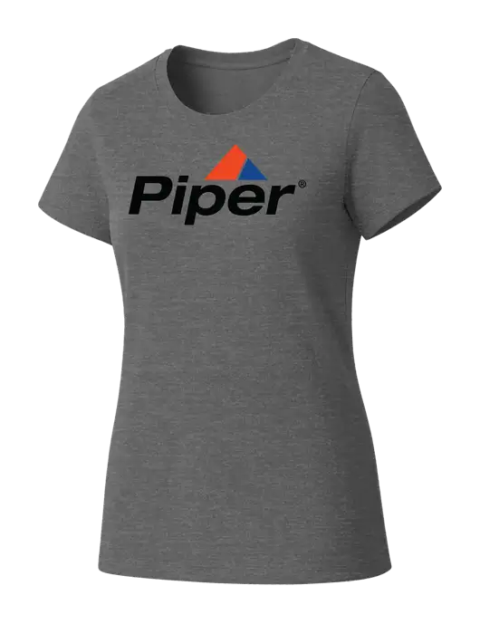 Womens Seriously Soft Grey Frost T-Shirt w/Piper Logo